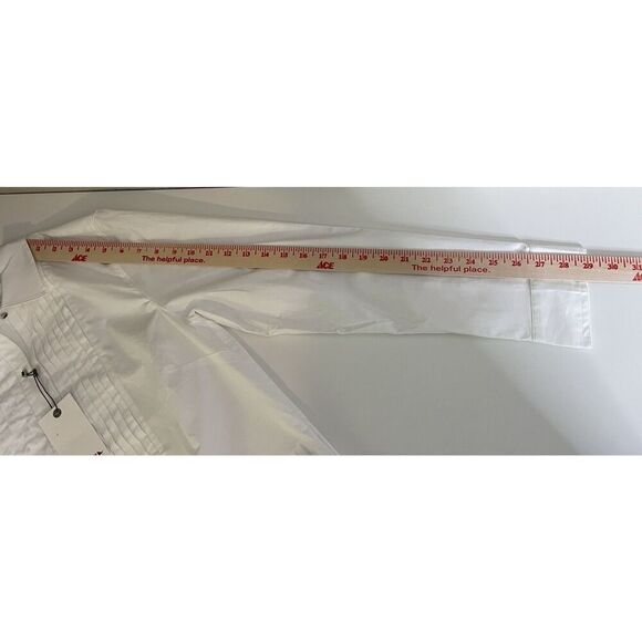 UNTUCKit Size 12 tuxedo Dominique Popover Blouse Shirt Top Rhinstone Buttons - Picture 10 of 13